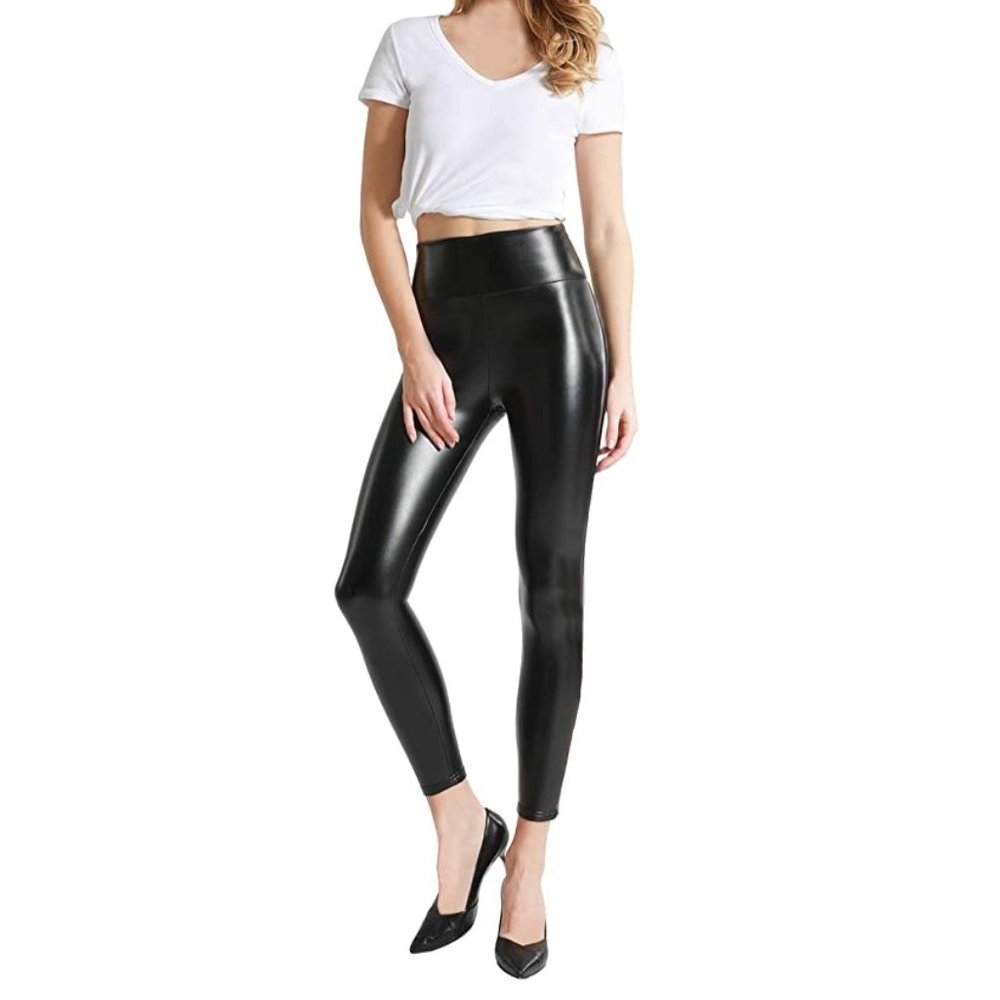 High Waisted Faux Leather Leggings